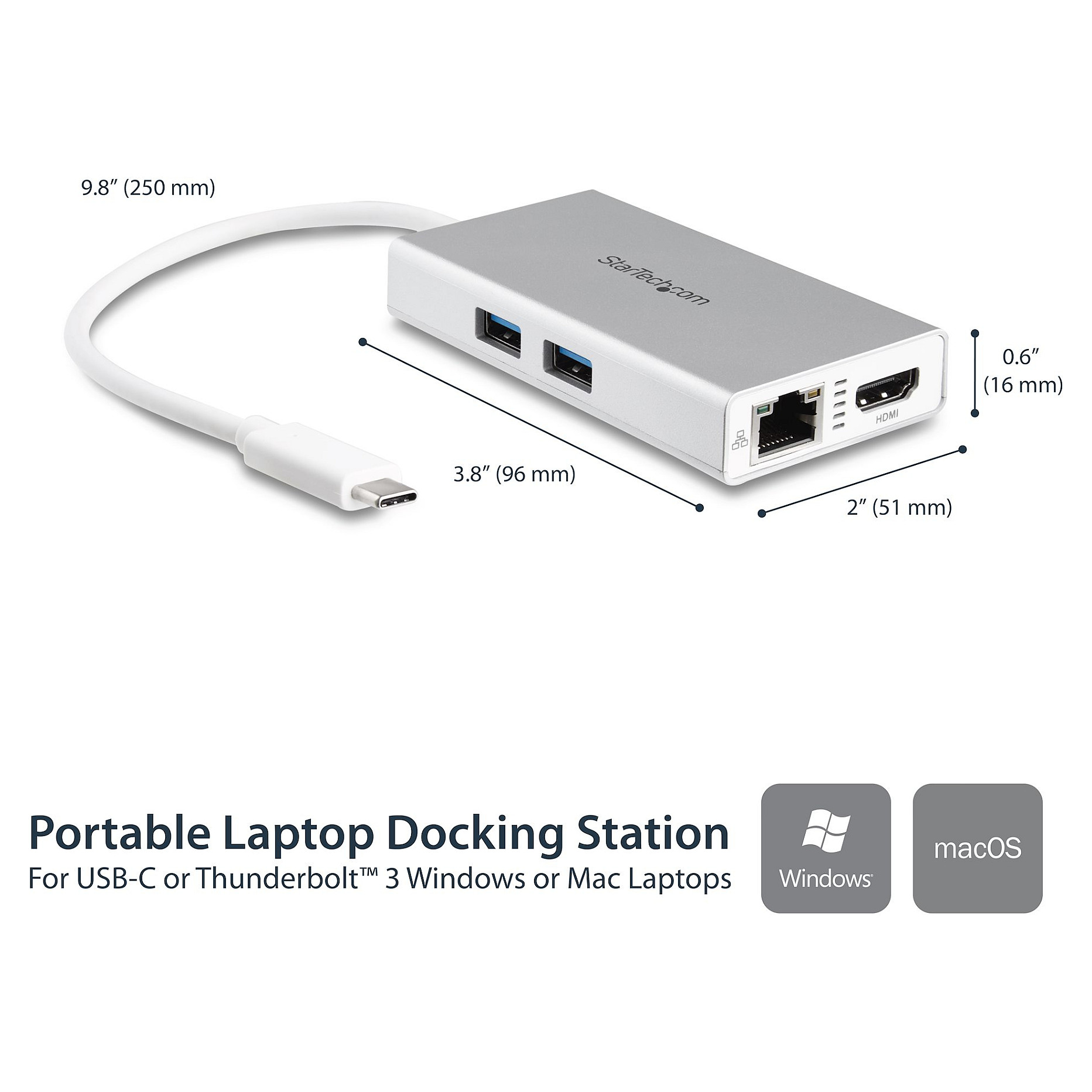 Multiport Adapter StarTech USB-C to USB-A / USB-C / HDMI / LAN 2