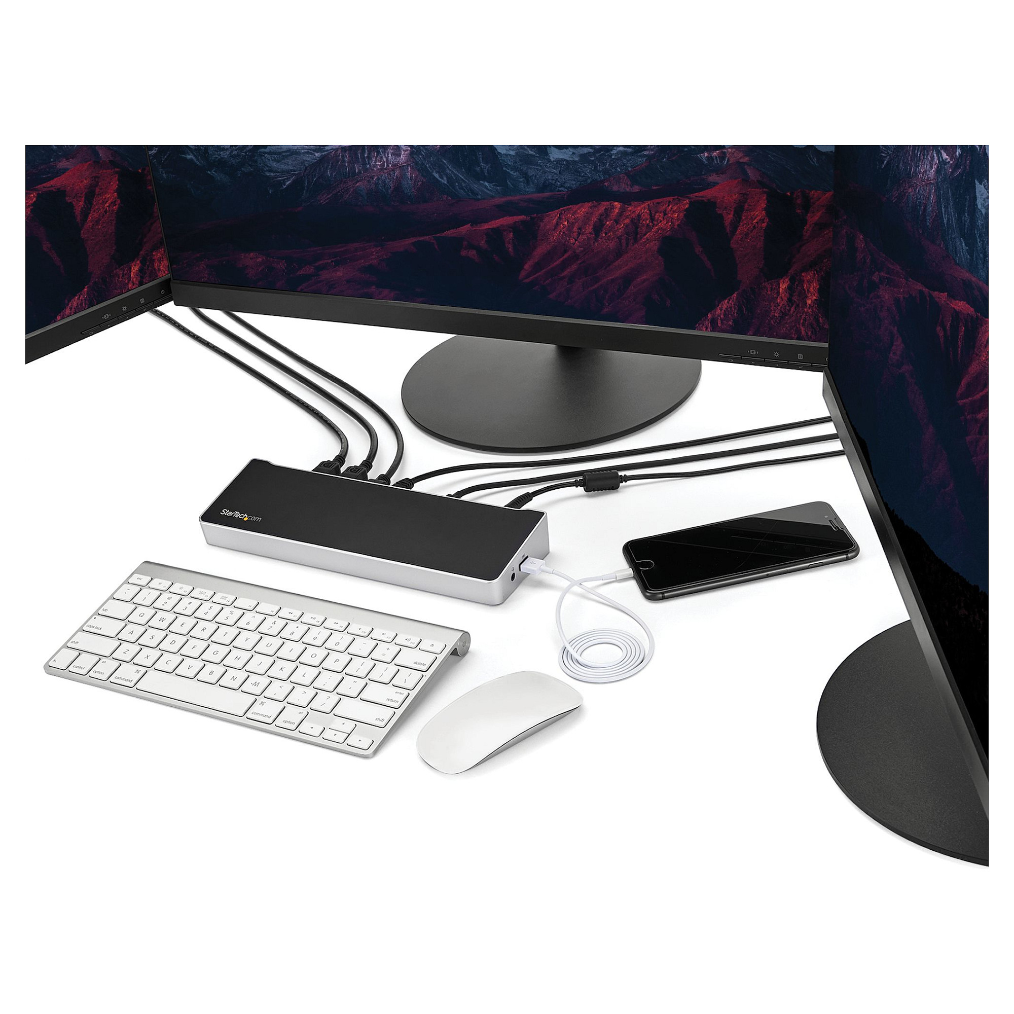 Docking Station StarTech Triple 4K Dock / 100W PD / 4xUSB-A / 2xUSB-C / 1xHDMI / 2xDisplayPort - Zezë / Argjend - Figura 5