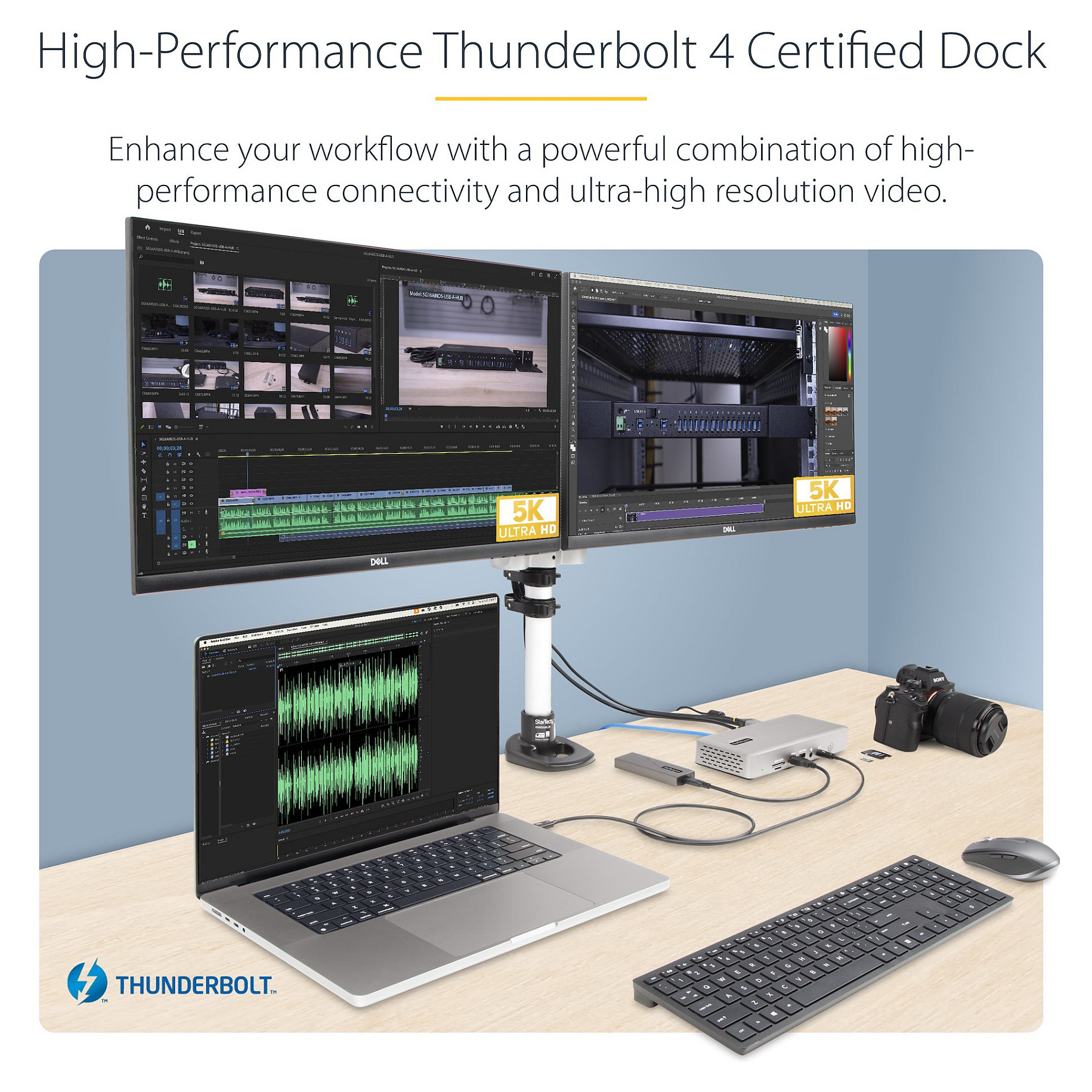 Docking Station Thunderbolt 4 StarTech Dock / 5xUSB-A / 1xUSB-C / 2×HDMI / 2xDisplayPort – Argjend - Figura 2