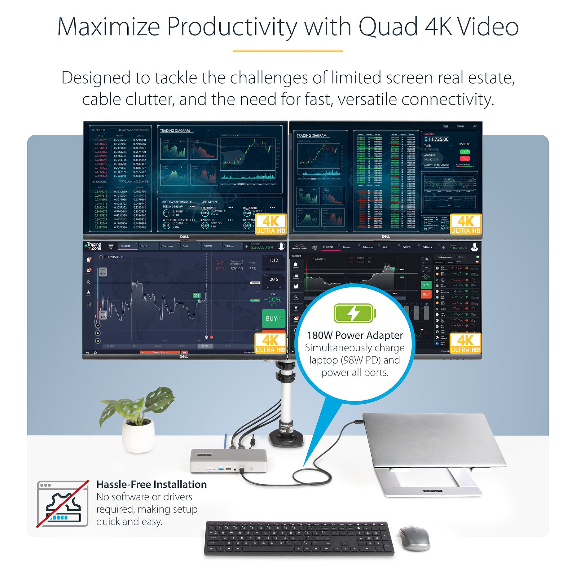 Docking Station Thunderbolt 4 StarTech Dock / 5xUSB-A / 1xUSB-C / 2×HDMI / 2xDisplayPort – Argjend - Figura 3