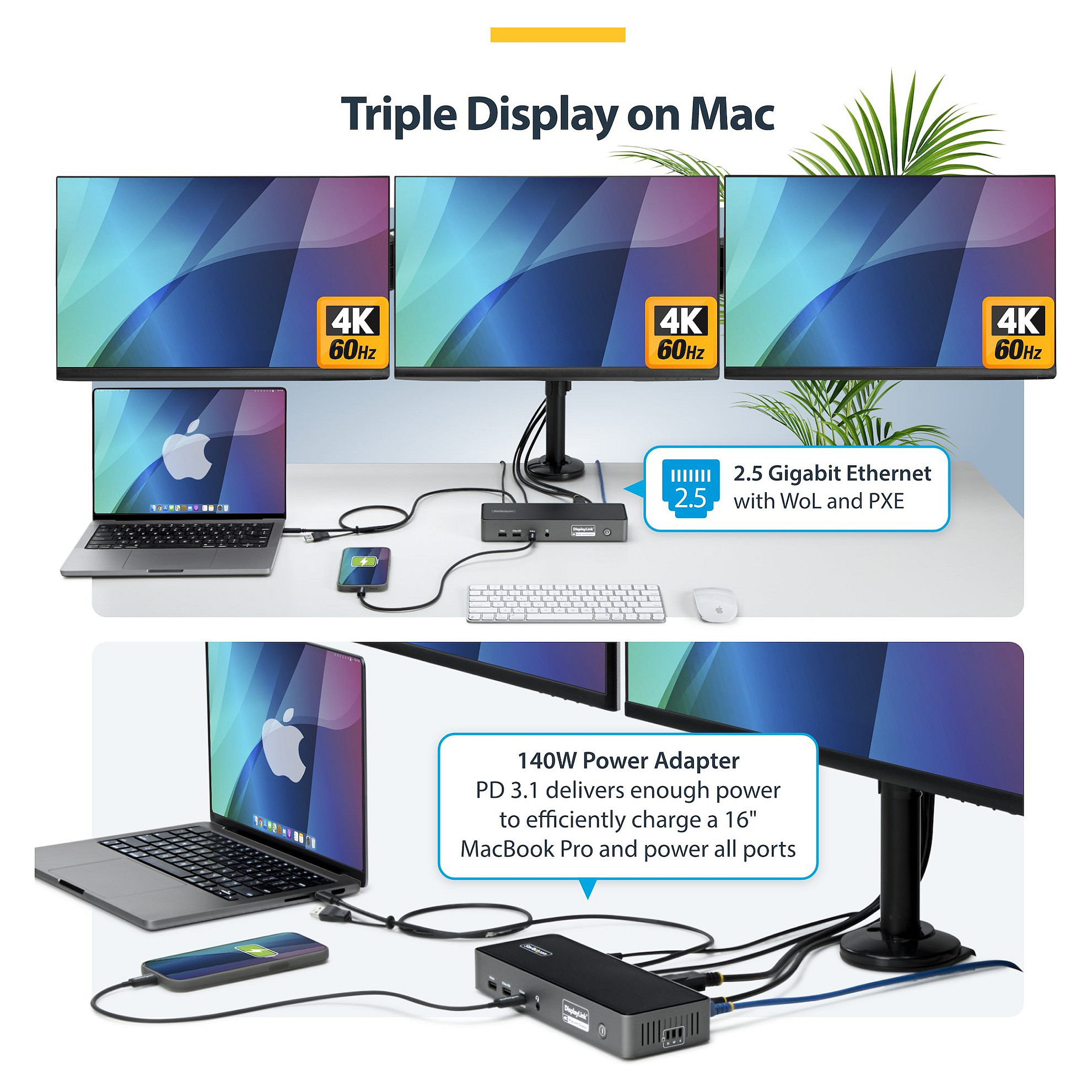 Docking Station StarTech USB-C to USB-A / USB-C / USB 2.0 / HDMI / DP / LAN - Figura 3
