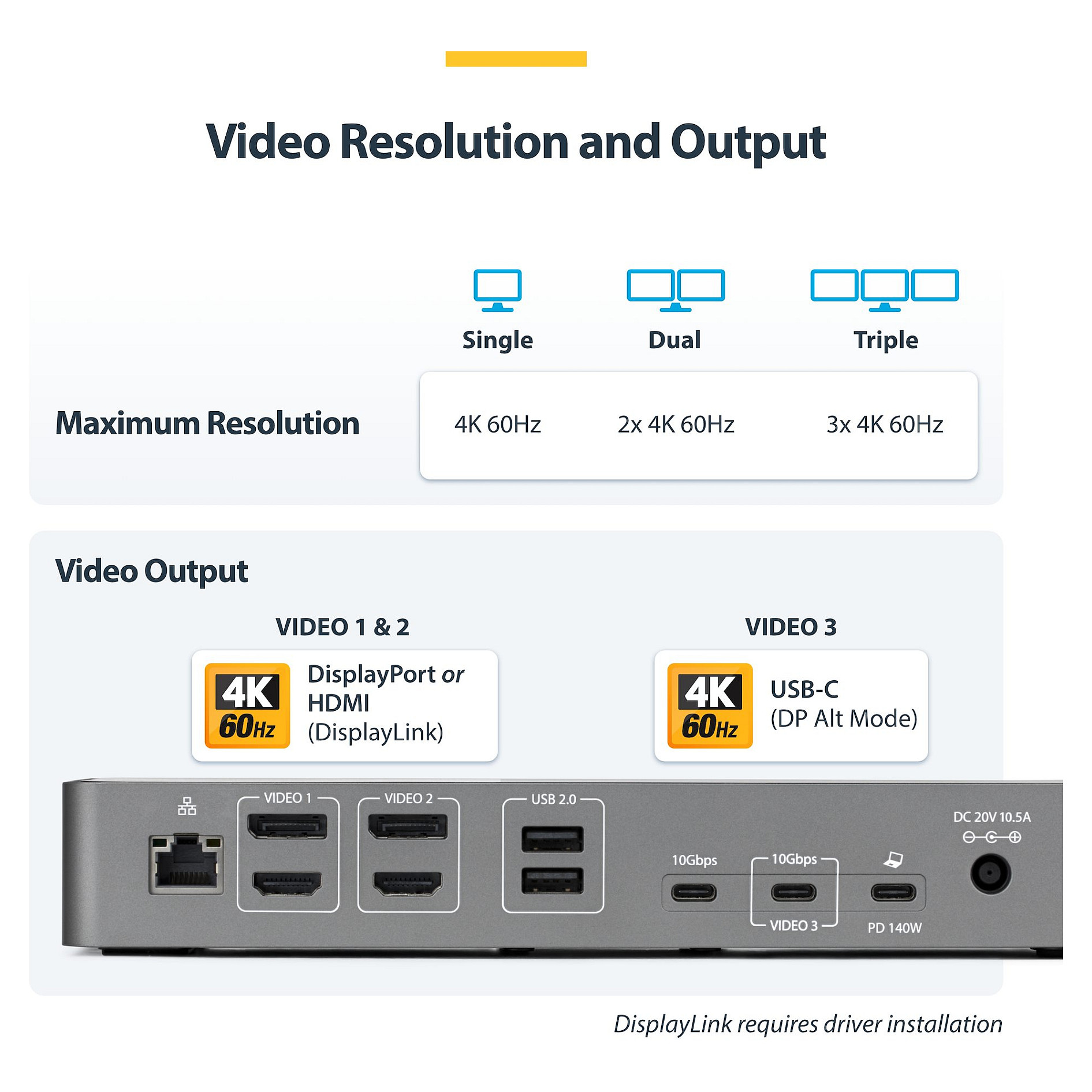 Docking Station StarTech USB-C to USB-A / USB-C / USB 2.0 / HDMI / DP / LAN - Figura 5