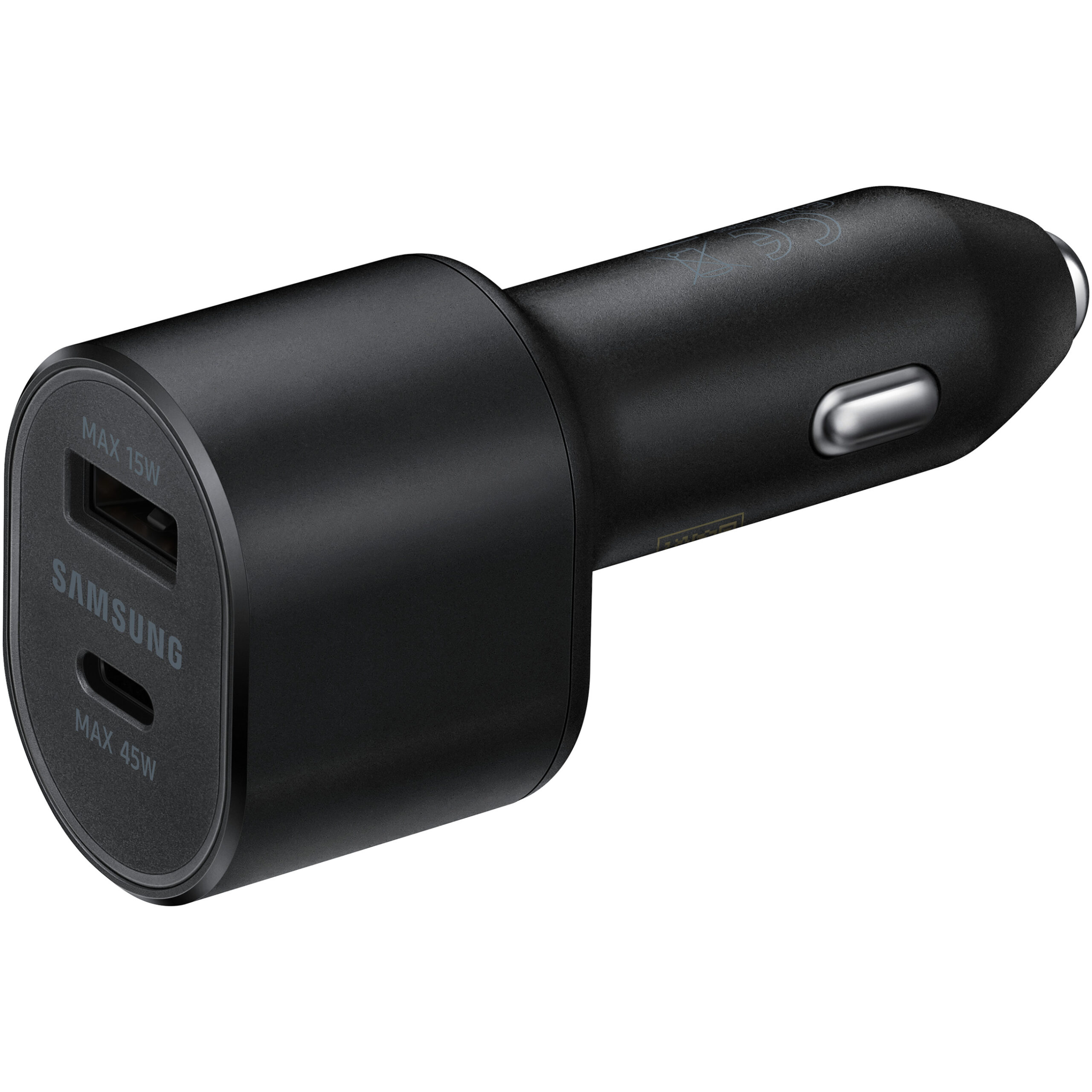Adapter telefoni për veturë Samsung / USB‑C 45W / USB 15W – Zezë - Figura 2