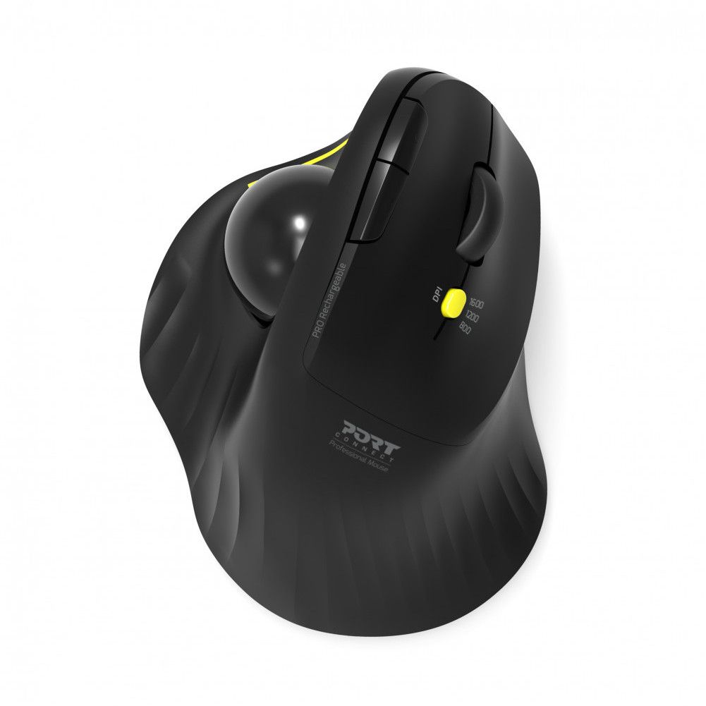 Maus pa kabllo Ergonomik Port / Bluetooth / Trackball / Rechargeable / Dorë e Djathtë – Zezë - Figura 3