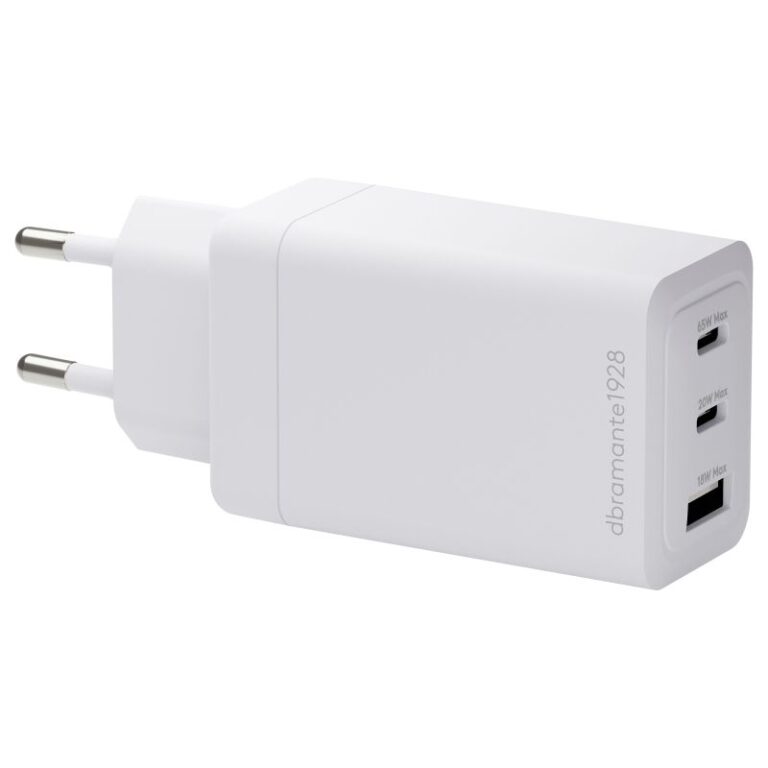Adapter dbramante1928 Re‑Charge / 65W – 2 × USB‑C & 1 × USB‑A – Bardhë