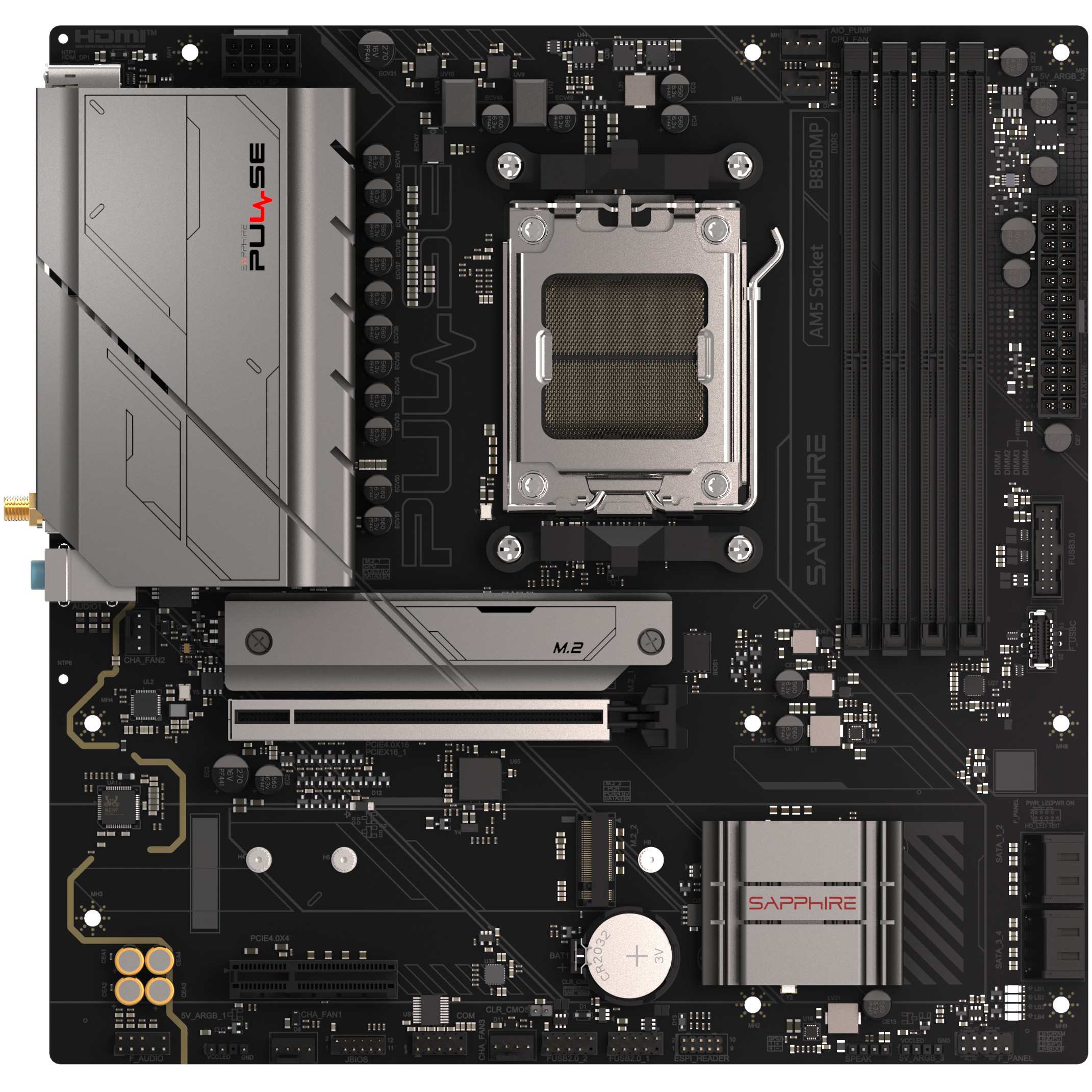 Pllakë Amë Sapphire PULSE B850M WIFI Motherboard / Socket AM5