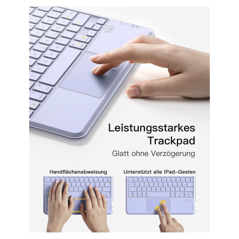 Aksesorë për tablet Keyboard Inateck për iPad 11" / iPad Air 4–5 Gen / Bluetooth / QWERTZ - Vjollcë - Figura 2