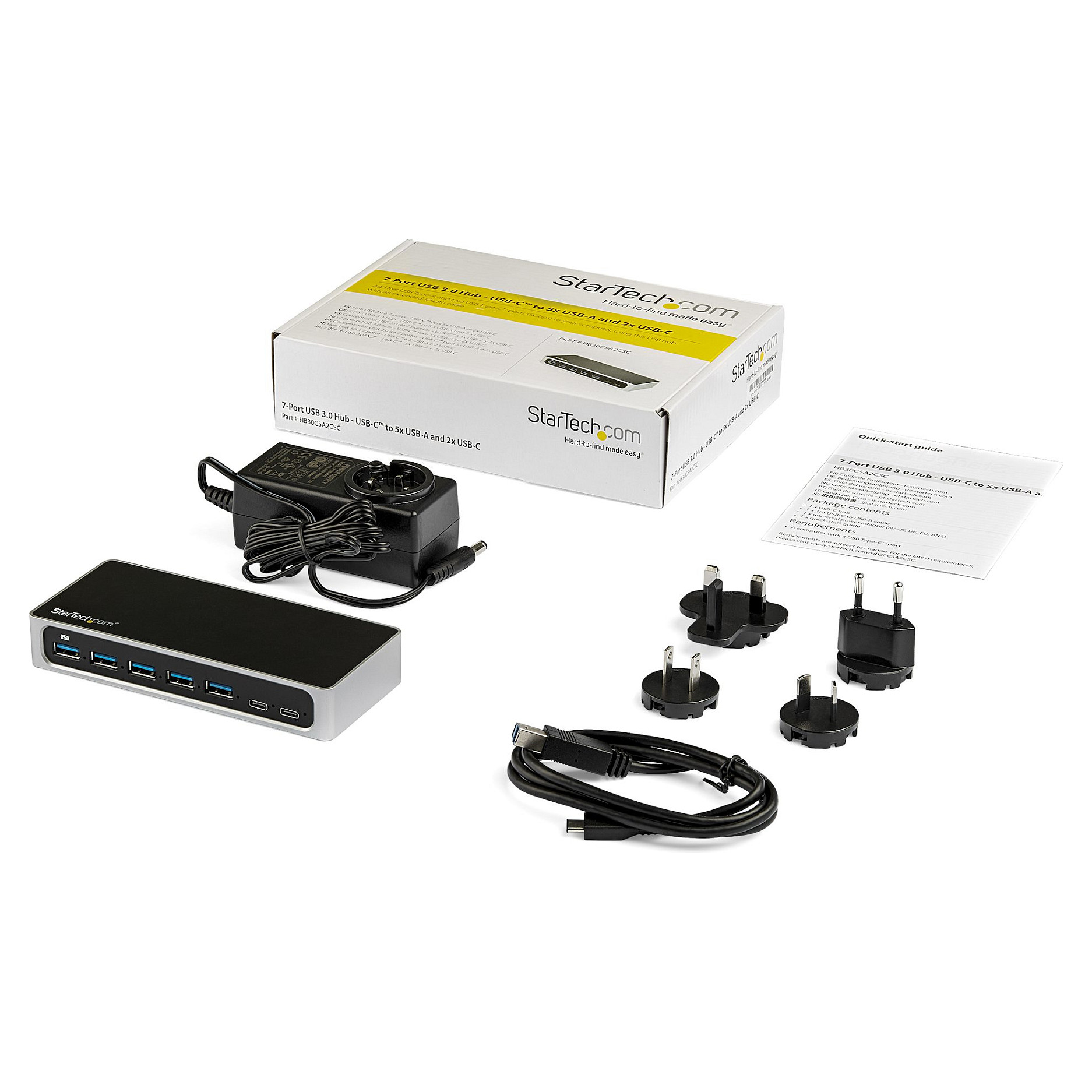 Hub StarTech HB30C5A2CSC /  7 Port USB-C Hub / USB-C to 5x USB-A and 2x USB-C 5