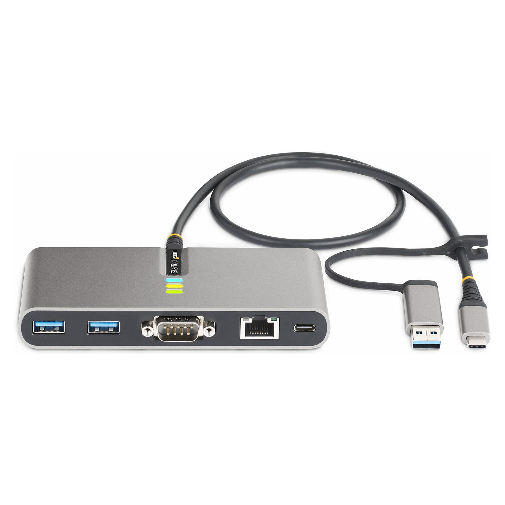 Hub StarTech USB-C/USB-A to Gigabit Ethernet & RS232 3
