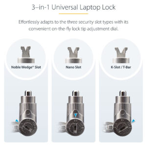 Bllokues universal 3-në-1 për laptop StarTech 7