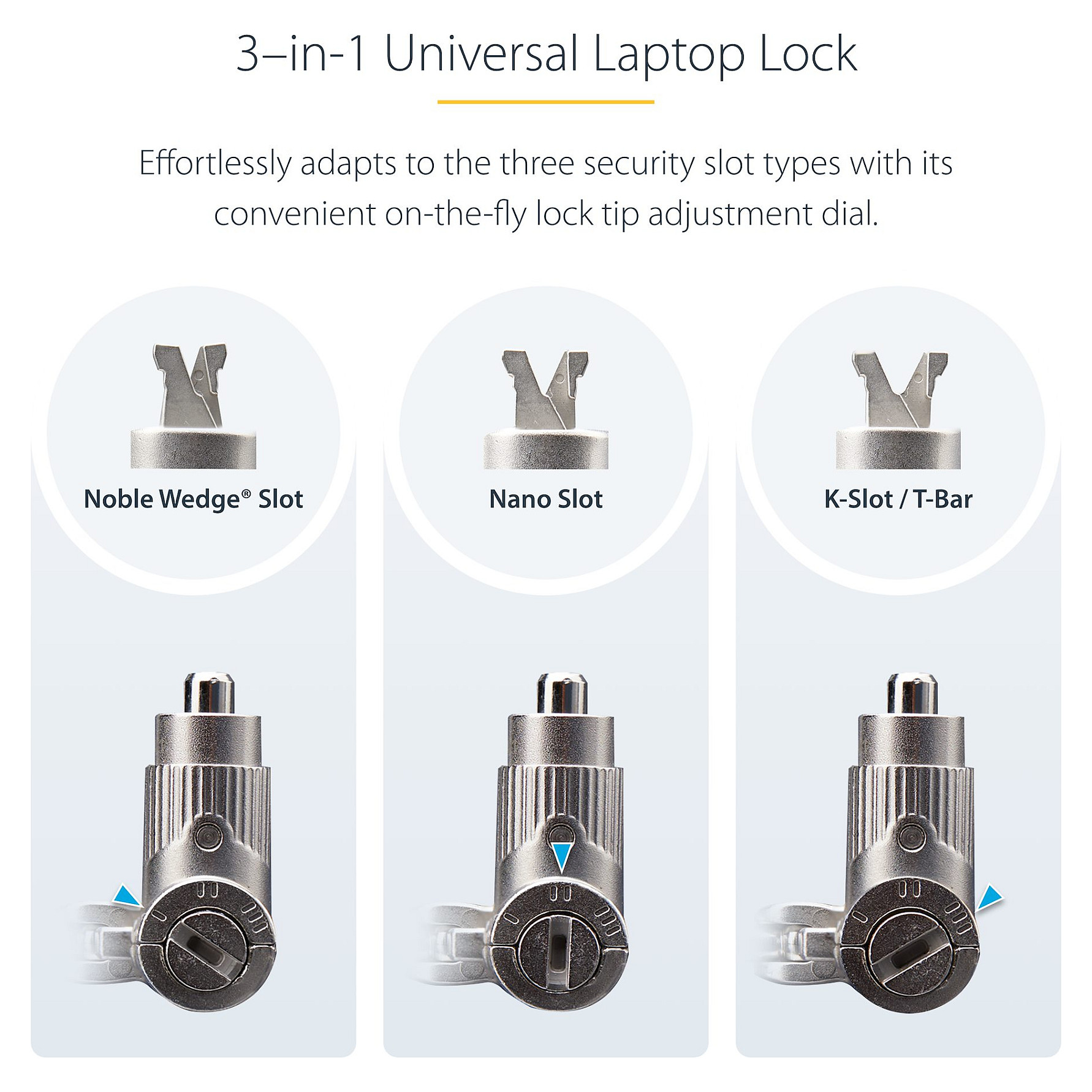 Bllokues universal 3-në-1 për laptop StarTech 2