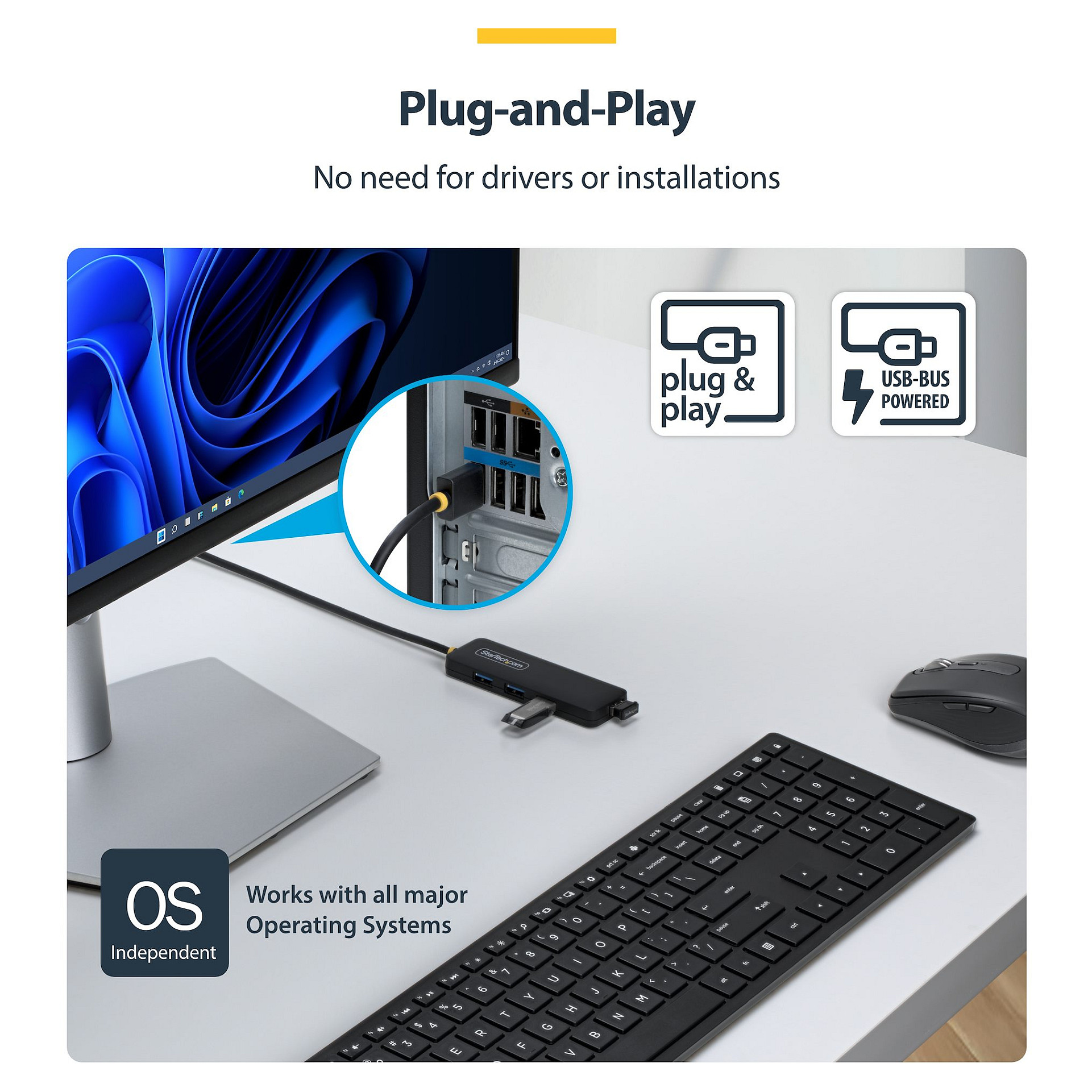Hub StarTech 4-Port USB-A to 4x USB-A 4