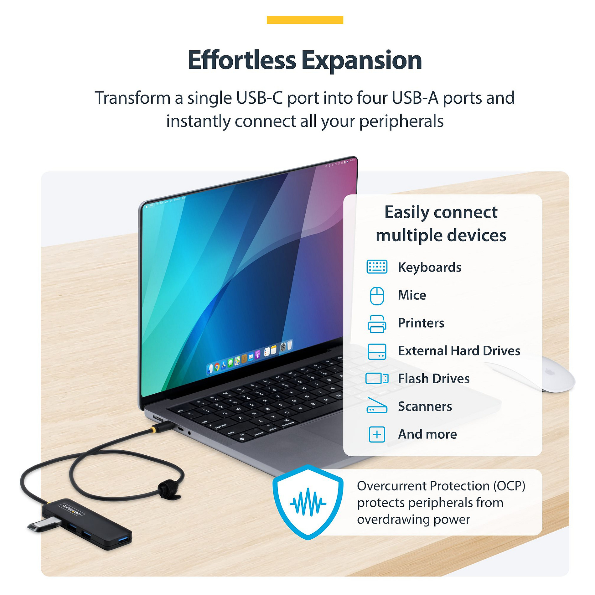 Hub StarTech 4-Port Compact USB-C to 4x USB-A 2