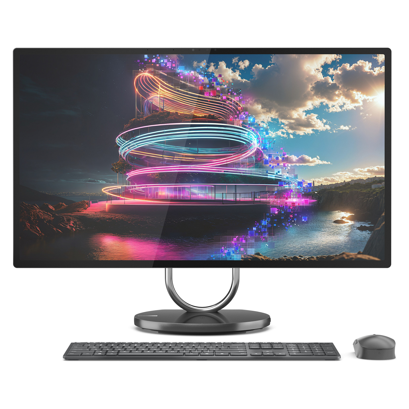 AIO Lenovo Yoga 32ILL10 / Ultra 7 258V / 32GB LPDDR5x / 1TB / 31.5" 4K UHD IPS / Tastierë+Maus / RTX4050 - Gri e Errët