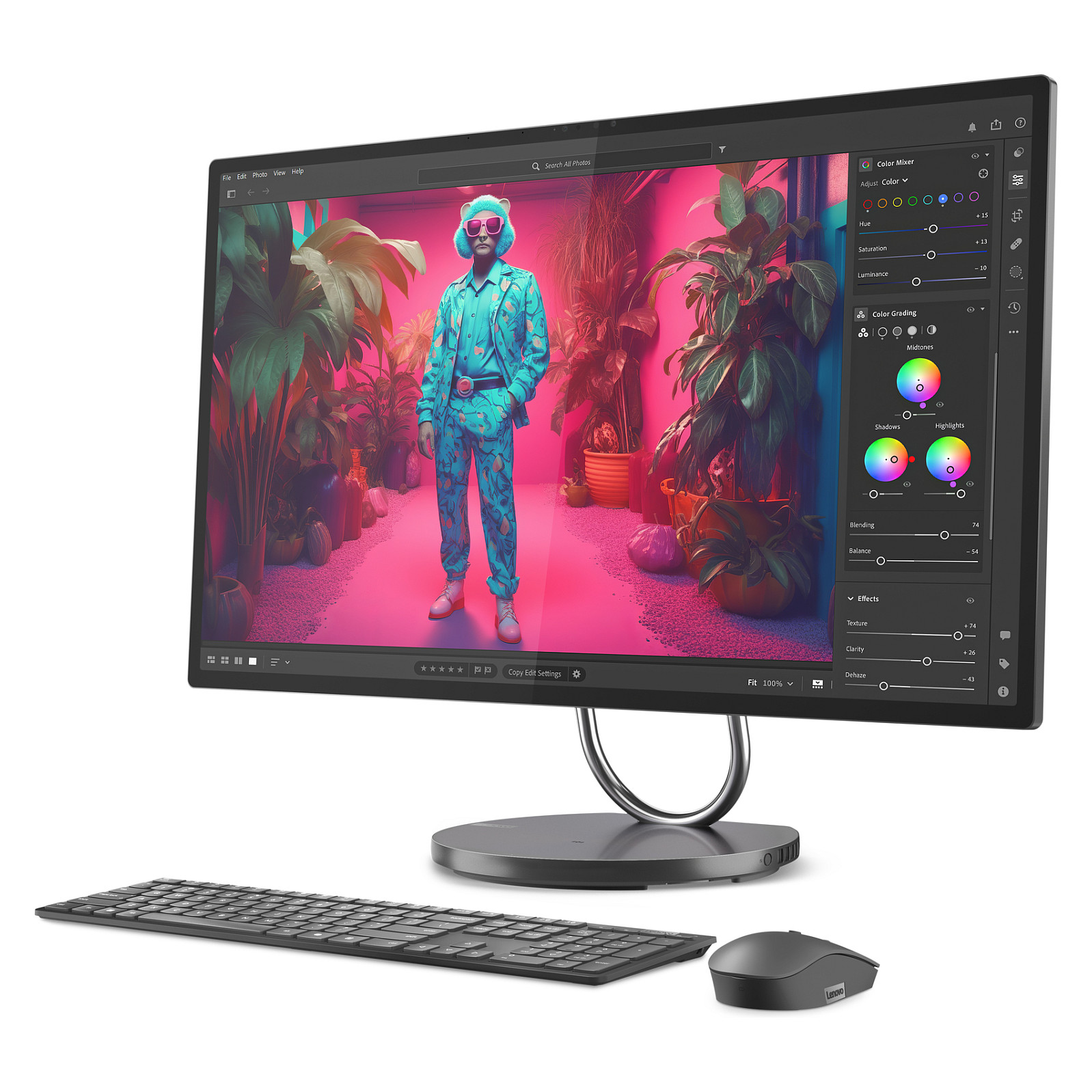 AIO Lenovo Yoga 32ILL10 / Ultra 7 258V / 32GB LPDDR5x / 1TB / 31.5" 4K UHD IPS / Tastierë+Maus / RTX4050 - Gri e Errët - Figura 2