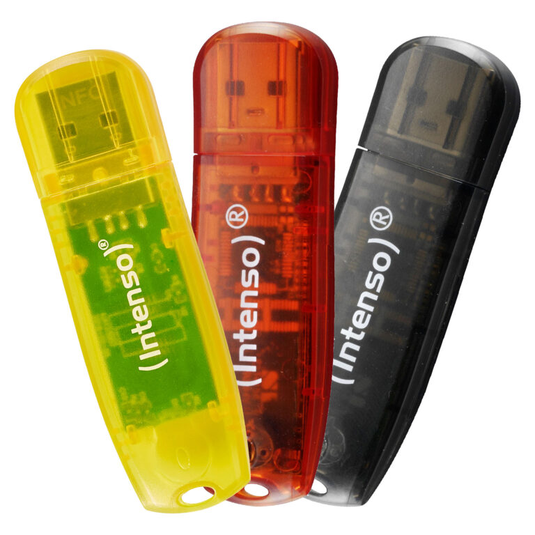 USB Flash Drive 2.0 Stick Intenso 32GB Rainbow Line Triple Pack