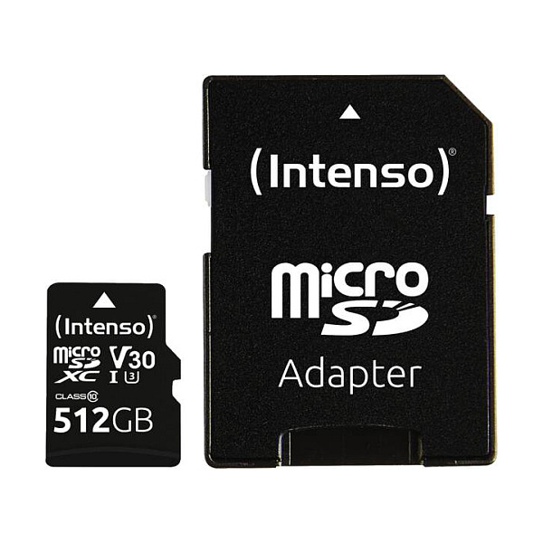 Kartë Memorie SD Intenso Professional microSDXC UHS-I 512GB U3 Class 10 - Zezë - Figura 2
