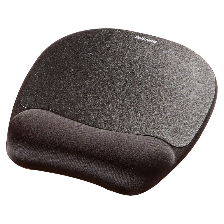 Mauspad me mbështetëse kyçi Fellowes Memory Foam -Zezë