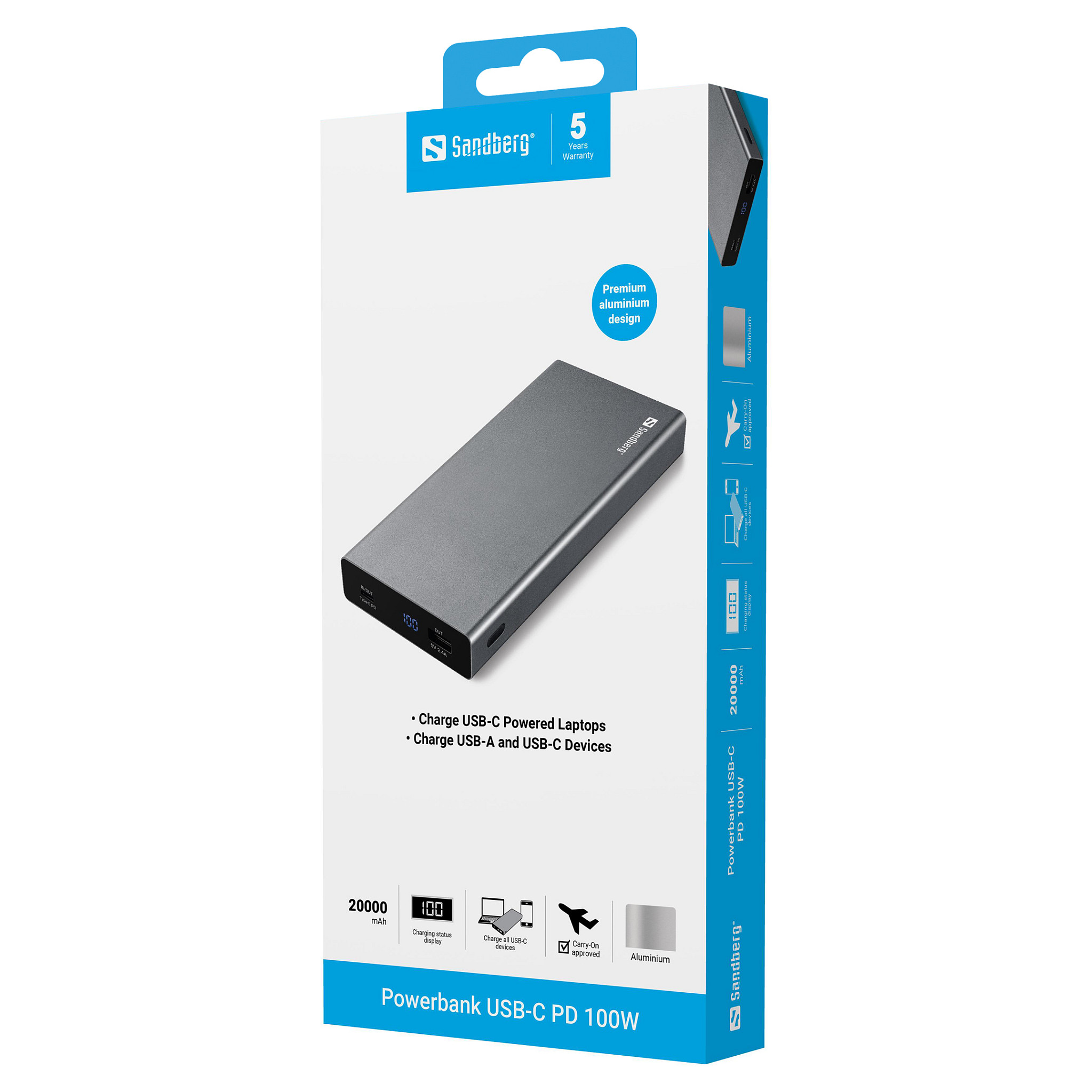 Powerbank Sandberg USB‑C PD 100W / 20000mAh - Gri - Figura 3