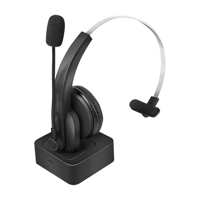 Kufje pa kabllo LogiLink Bluetooth Mono Headset me charging stand - Zezë