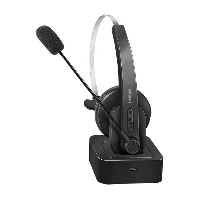 Kufje pa kabllo LogiLink Bluetooth Mono Headset me charging stand - Zezë - Figura 4