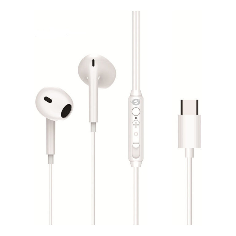 Kufje me kabllo Conceptronic BRENDAN02W USB-C me mikrofon dhe kontroll - Bardhë