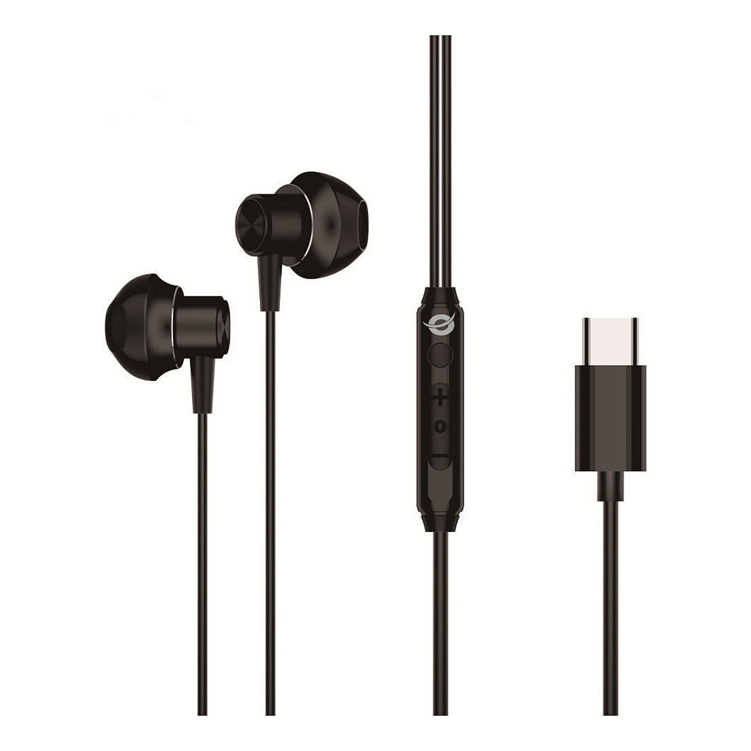 Kufje me kabllo Conceptronic BRENDAN04B USB-C me mikrofon - Zezë