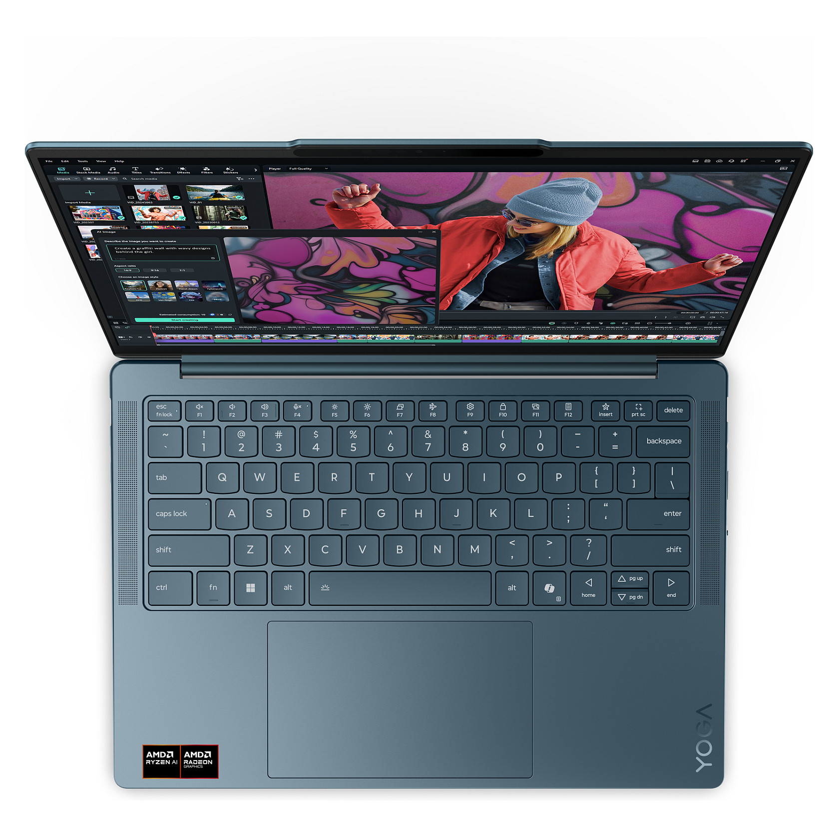 Laptop Lenovo Yoga Slim 7 / RYZ AI 7 350 / 16GB LPDDR5 / 512GB / 14″ 2.8K OLED 120Hz / AMD Radeon 860M – Tidal Teal 2