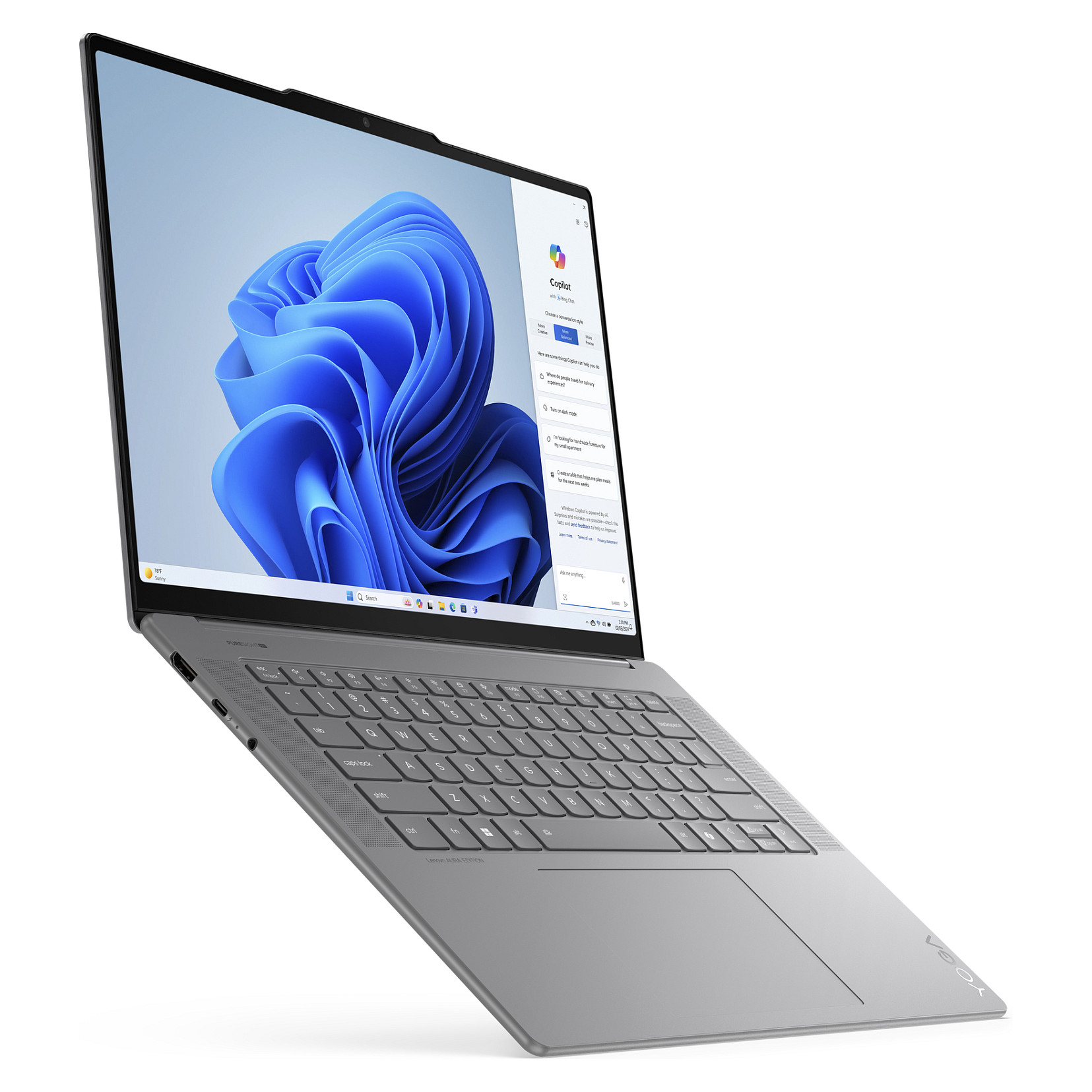 Laptop Lenovo Yoga Slim 7 / Ultra 7 256V / 16GB LPDDR5x / 1TB / 15.3″ 2.8K OLED 120Hz / Intel Arc Graphics 140V – Gri 5