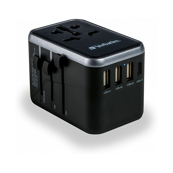 Adapter Verbatim Universal Travel Adapter UTA‑04 / USB‑A / USB‑C