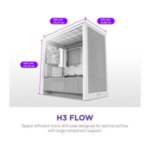 Kasë NZXT H3 Flow CC-H31FW-01 -Bardhë 7