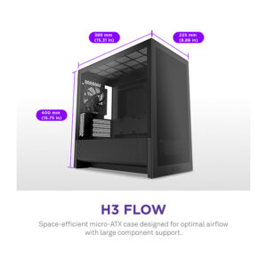 Kasë NZXT H3 Flow CC-H31FB-01 -Zezë 7
