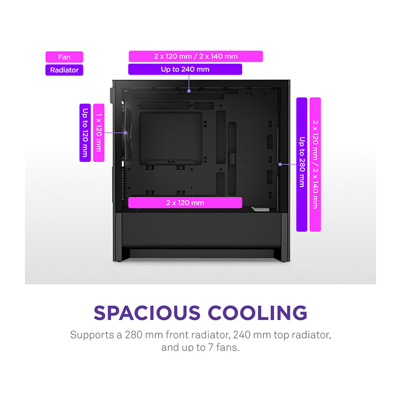 Kasë NZXT H3 Flow CC-H31FB-01 -Zezë 5