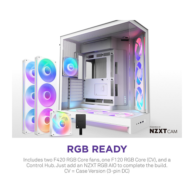 Kasë NZXT H9 Flow RGB+, e bardhë 3