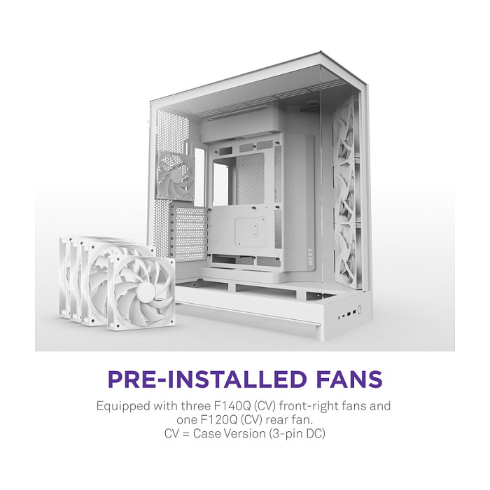 Kasë NZXT H9 Flow TG CM-H92FW-01 -Bardhë - Figura 3