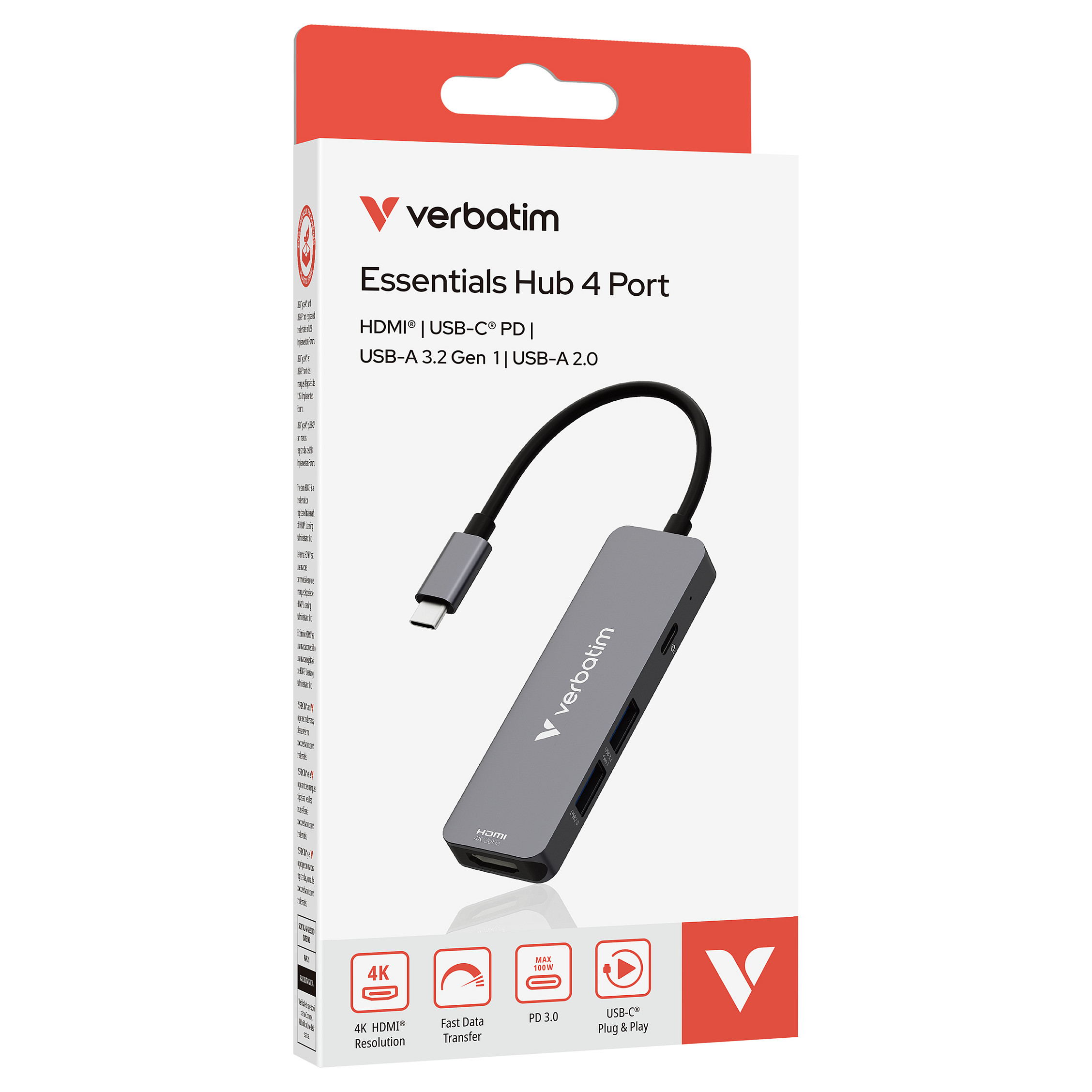 HUB Verbatim Essentials Multiport / USB-C / 4-Port 3