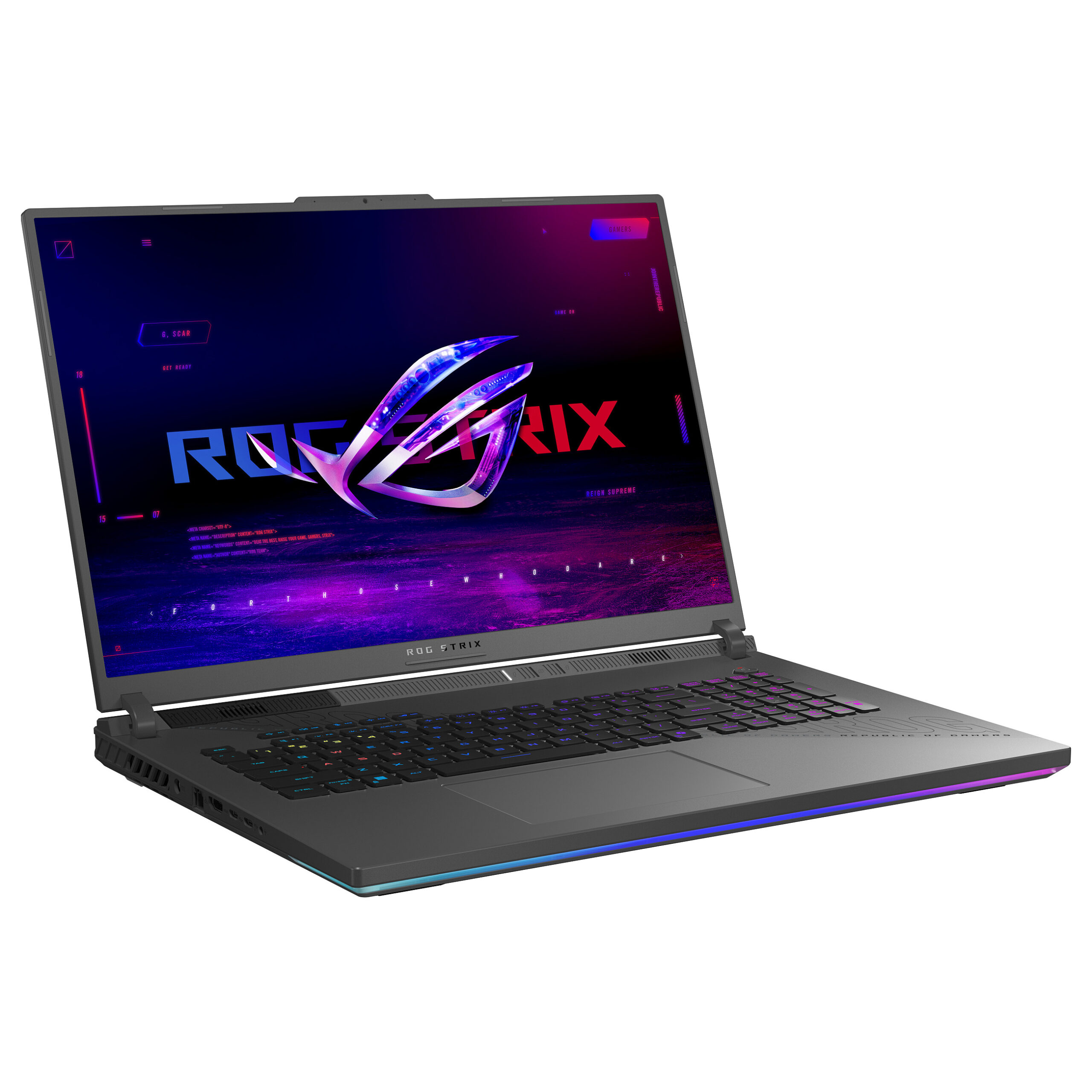 Laptop Gaming Asus ROG Strix 18 G814PM-S8023W / Ryzen 9 8940HX / 32GB DDR5 / 1TB / 18" WUXGA IPS 144Hz / RTX 5060 8GB - Gri - Figura 3