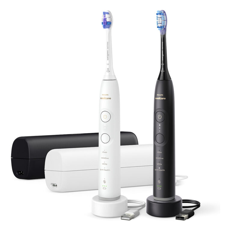 Furcë dhëmbësh elektrike për Philips Sonicare 7100 HX7429 Duo-Pack – Zezë/Bardhë