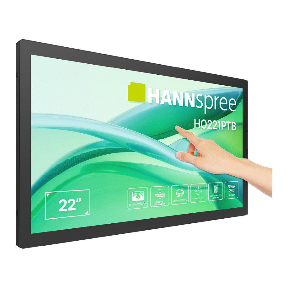 Monitor Hannspree HO221PTB / 21.4"/ Full HD TFT-LCD Touch / 60Hz / 14ms / HDMI+DisplayPort - Zezë - Figura 2