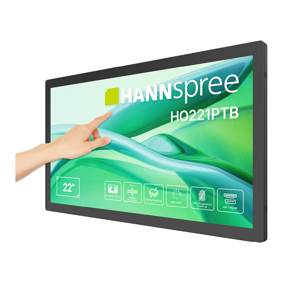 Monitor Hannspree HO221PTB / 21.4"/ Full HD TFT-LCD Touch / 60Hz / 14ms / HDMI+DisplayPort - Zezë - Figura 3