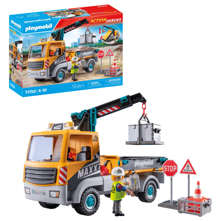 Lodër Playmobil Action Heroes Construction Truck With Crane 71750