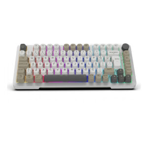 Tastierë Gaming INCA / RGB / Gray Switch / USB-C / 2.00m / Wireless / QWERTZ – Bardhë