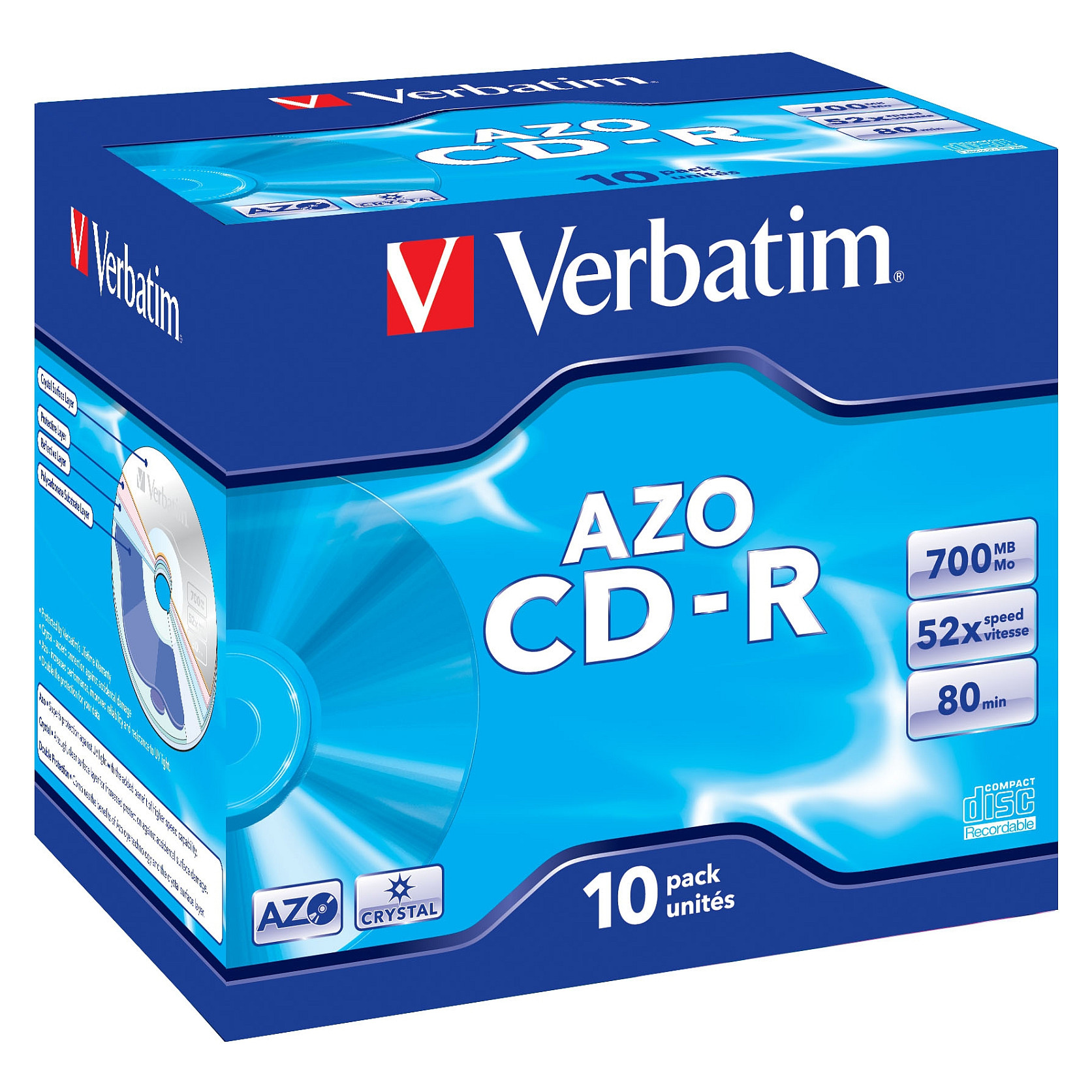 Disk CD-R Verbatim DataLife Plus 700MB 52x – 10 Copë