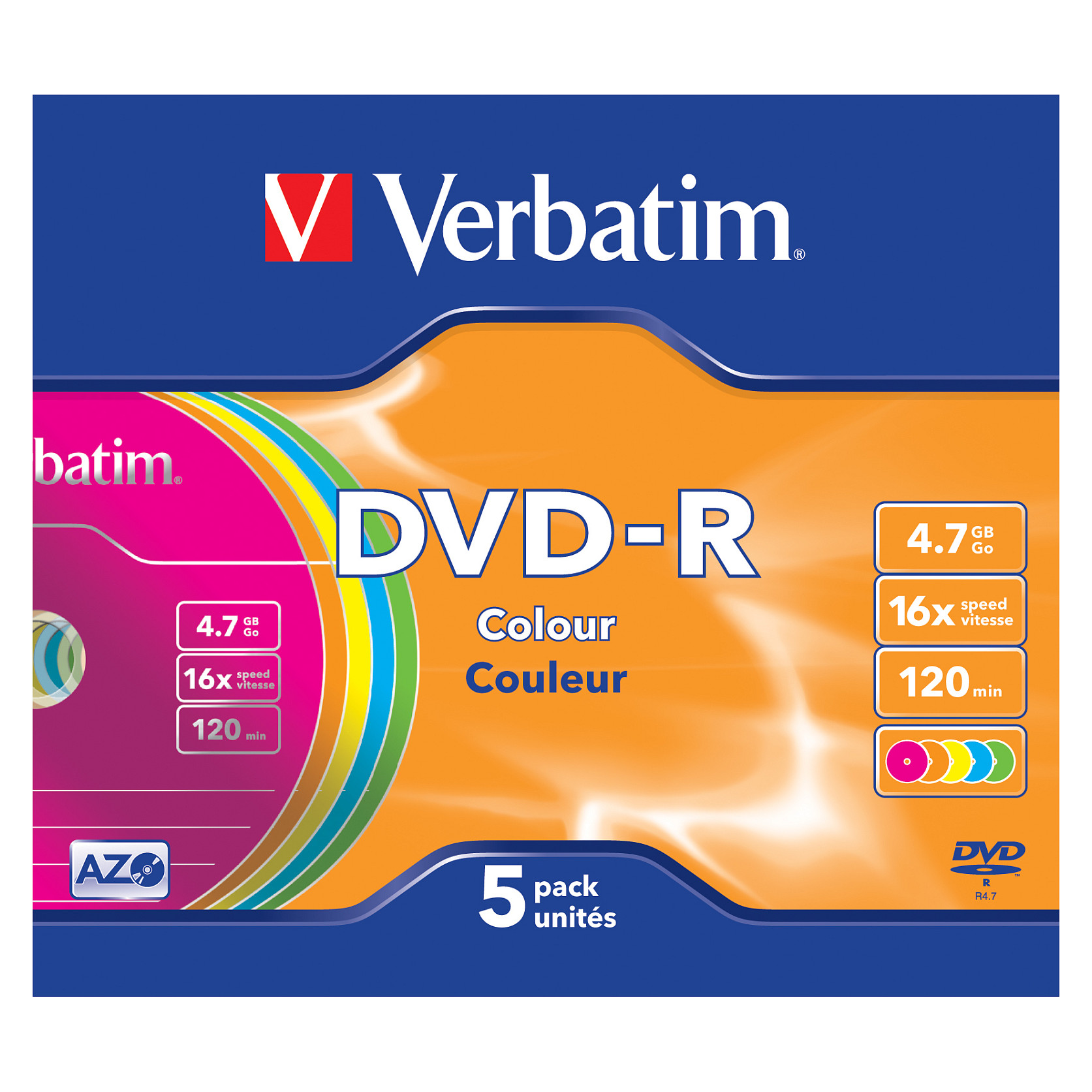 Disk DVD-R Verbatim 4.7GB 16x Colour – 5 Copë - Figura 3