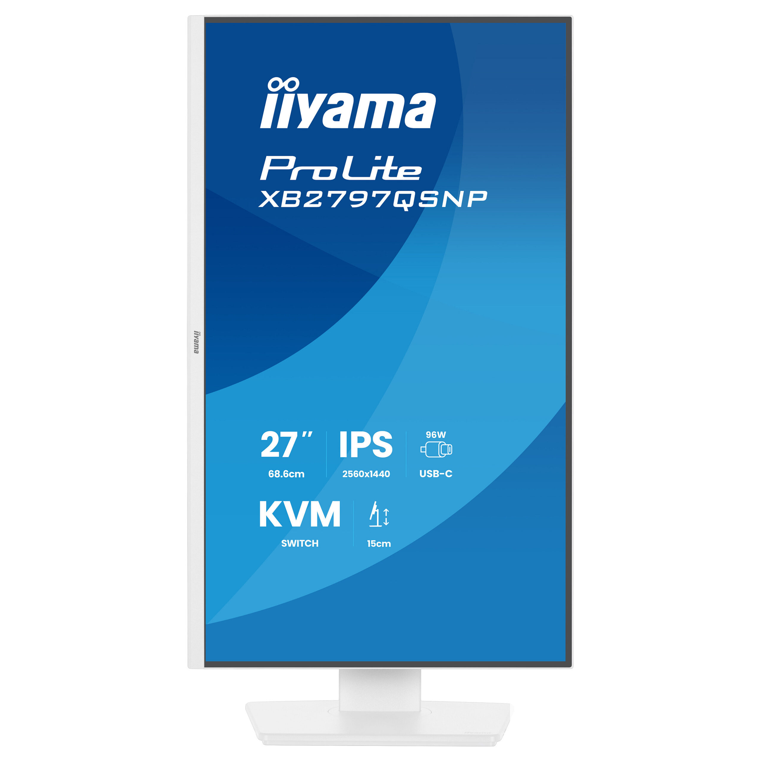 Monitor iiyama ProLite XB2797QSNP-W1 / 27"/ Quad HD IPS / 75Hz / 1ms / HDMI+USB+DP - Bardhë - Figura 3