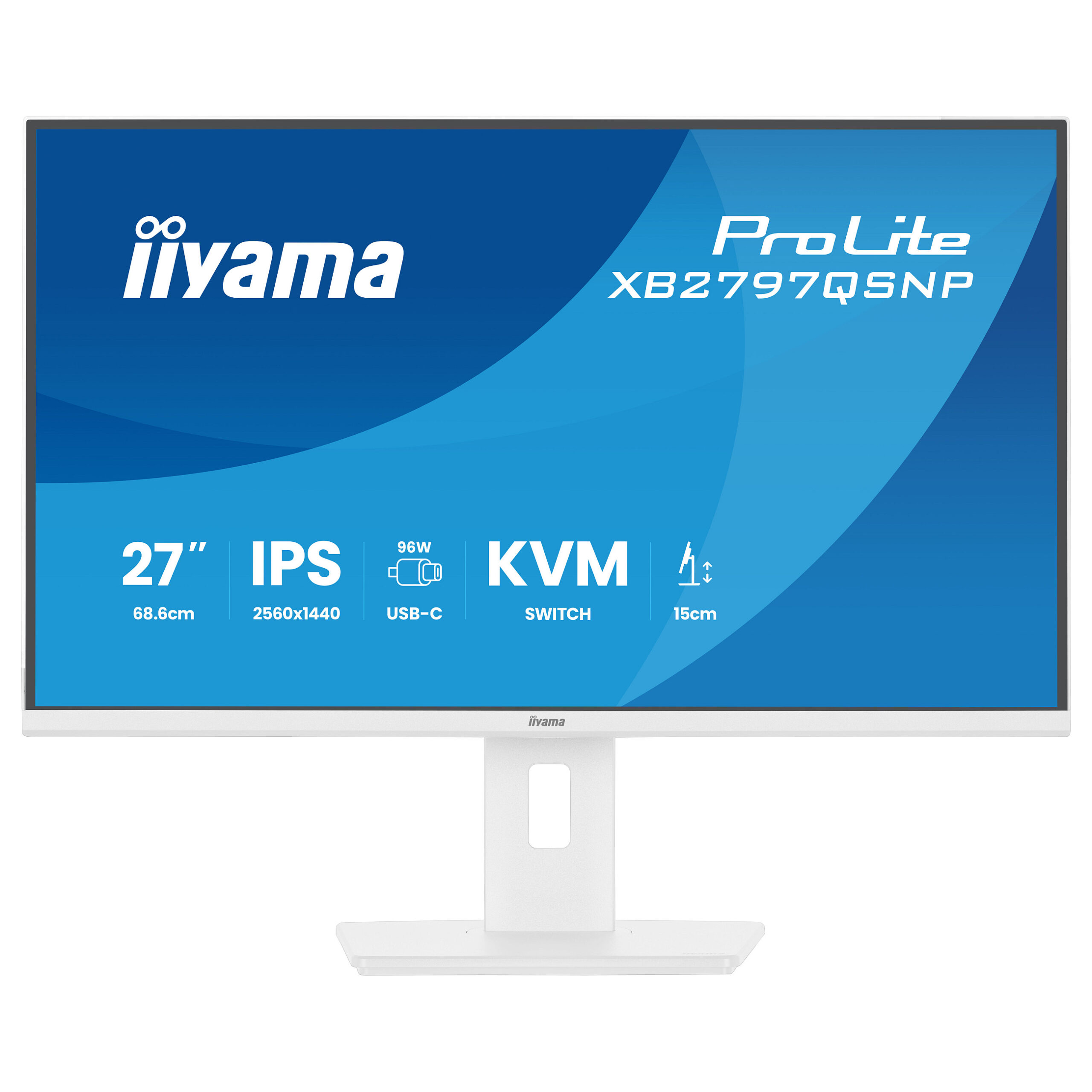 Monitor iiyama ProLite XB2797QSNP-W1 / 27"/ Quad HD IPS / 75Hz / 1ms / HDMI+USB+DP - Bardhë - Figura 4