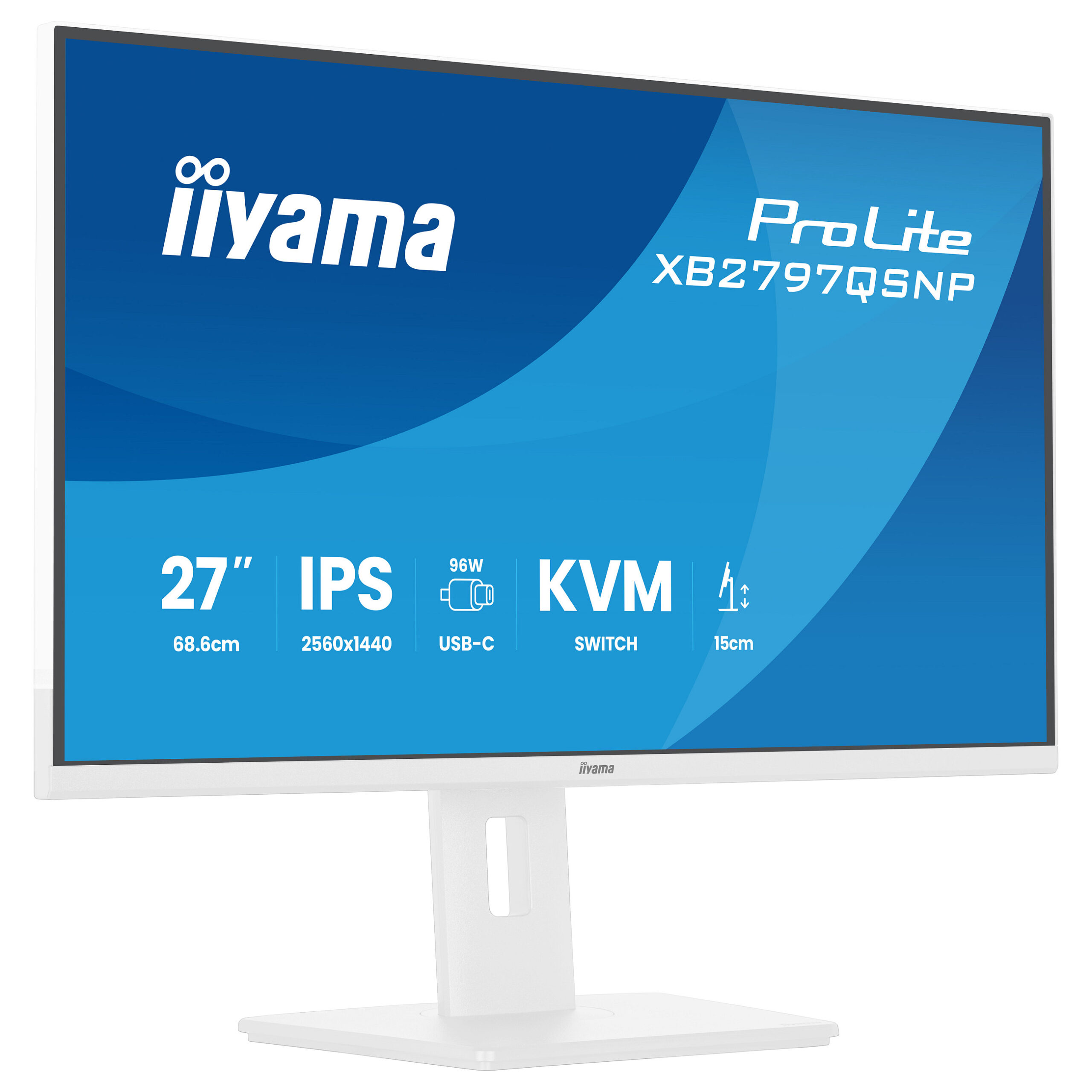 Monitor iiyama ProLite XB2797QSNP-W1 / 27"/ Quad HD IPS / 75Hz / 1ms / HDMI+USB+DP - Bardhë - Figura 5