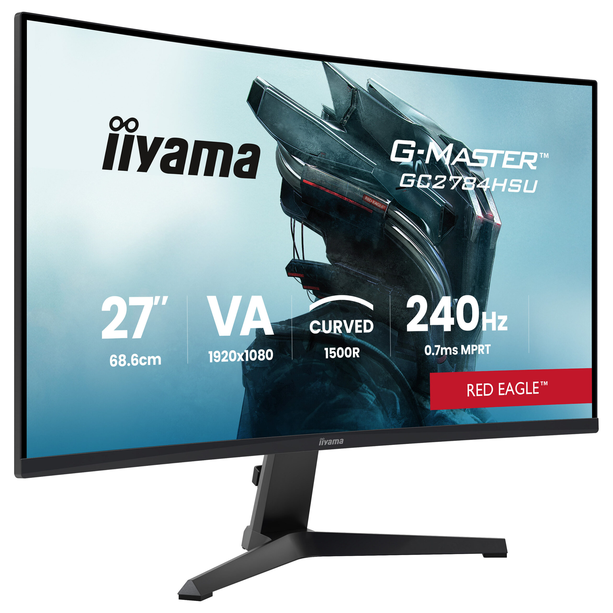 Monitor Gaming iiyama G-Master GC2784HSU-B1 / 27"/ Full HD VA / Curved / 240Hz / 0,7ms / HDMI+DP+USB - Zezë - Figura 2