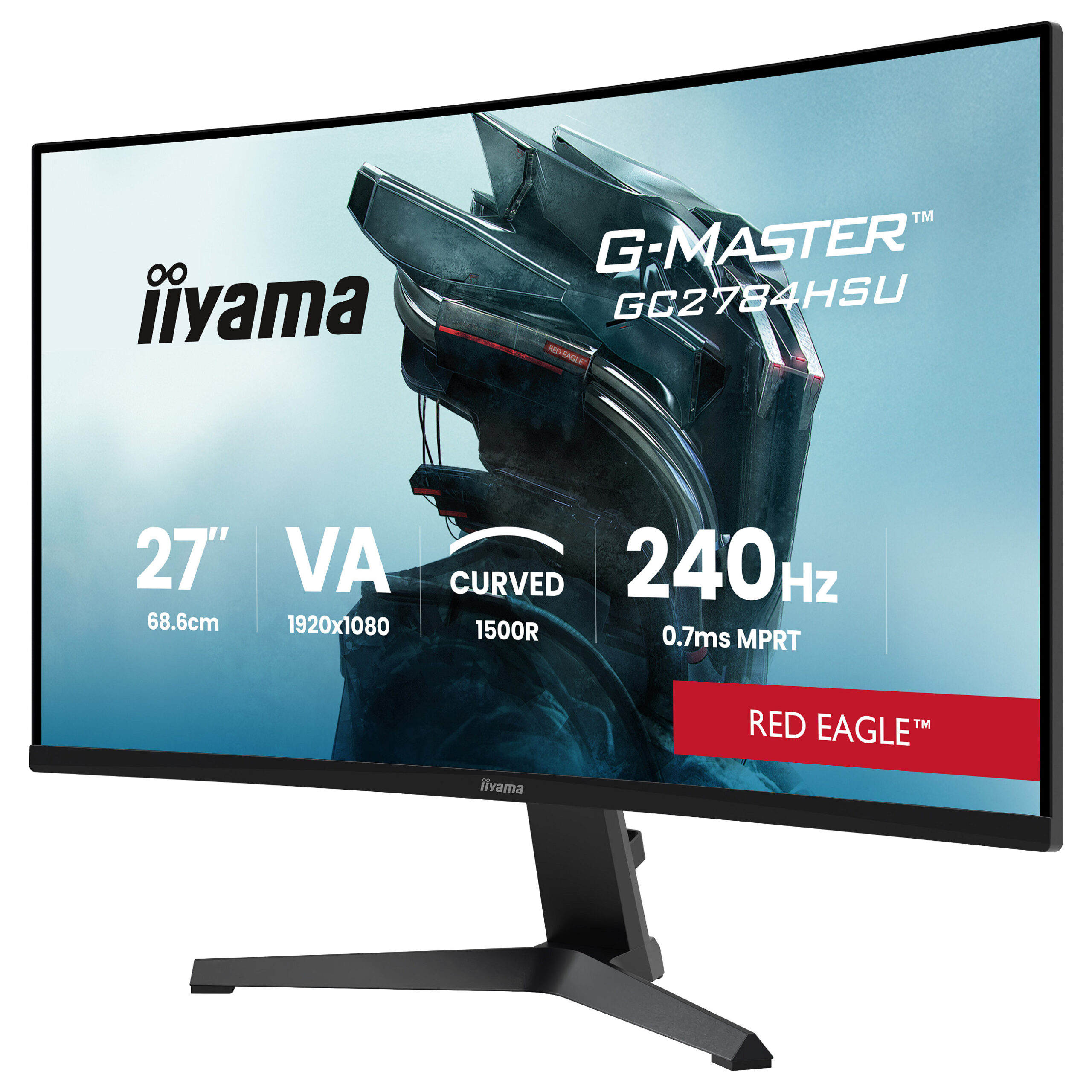 Monitor Gaming iiyama G-Master GC2784HSU-B1 / 27"/ Full HD VA / Curved / 240Hz / 0,7ms / HDMI+DP+USB - Zezë - Figura 3