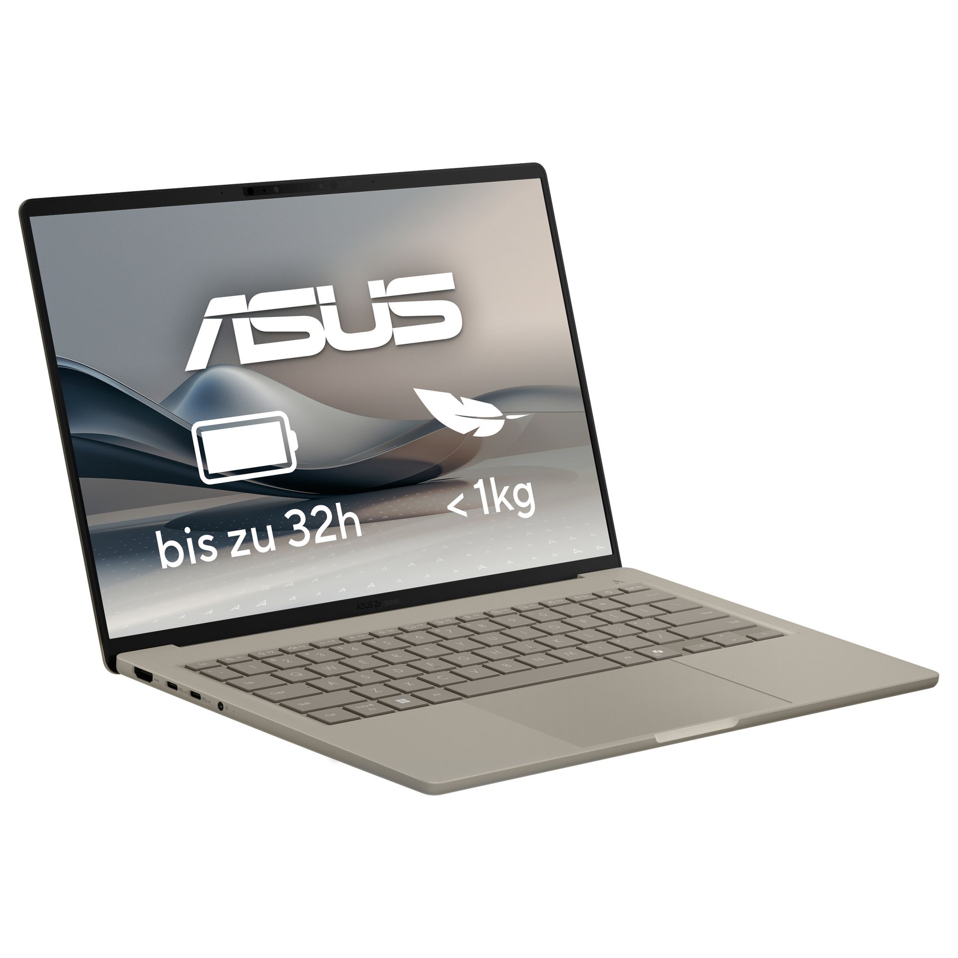 Laptop Asus Zenbook A14 UX3407QA-QD305W / X1-26-100 / 32GB LPDDR5x / 1TB / 14″ WUXGA OLED 60Hz / Qualcomm Adreno GPU – Bezhë 2